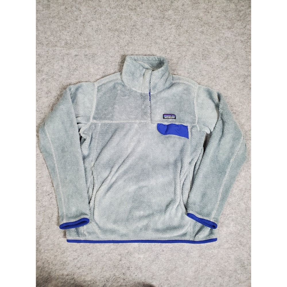 Patagonia Womens Re-Tool Snap-T Pullover Gray Blue Fleece Jacket 25442 Medium
